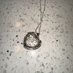 Hollow Heart Silver Pendant Necklace